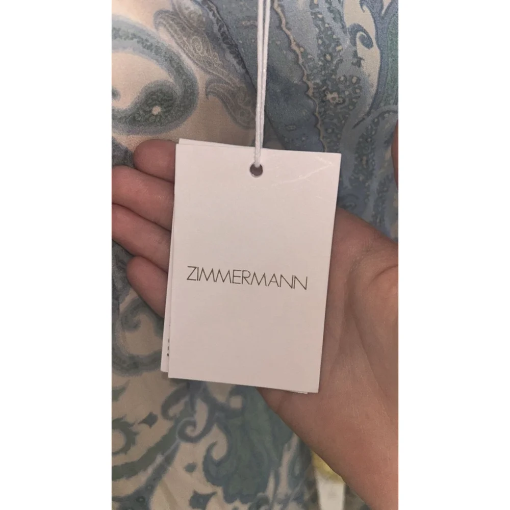 Zimmermann Illuminate Turquoise Paisley Long Sleeve Maxi Dress Size 8 (2) - Picture 12 of 16